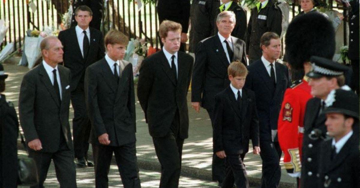 Photo of Earl Spencer, Prince Philip, Prince Charles, Prince Harry and Prince William