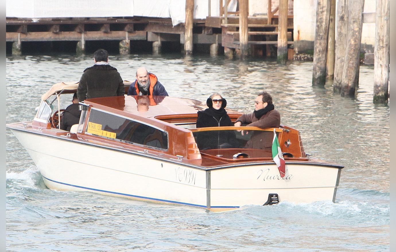 Jude Law And Phillipa Coan Take Venice Water Taxi Ride