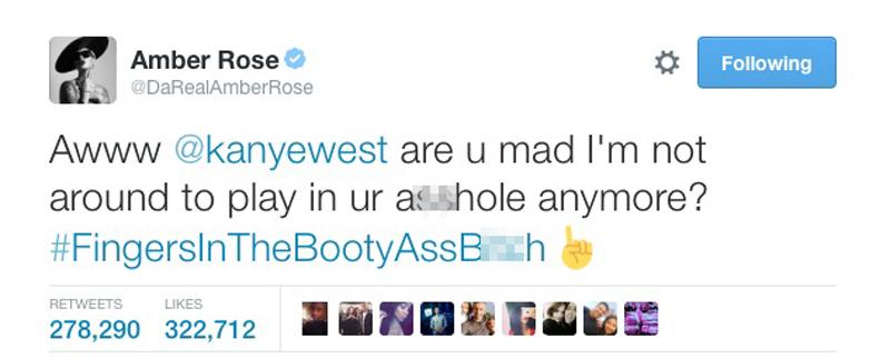 Kanye West Amber Rose Twitter Rant Butt Thing