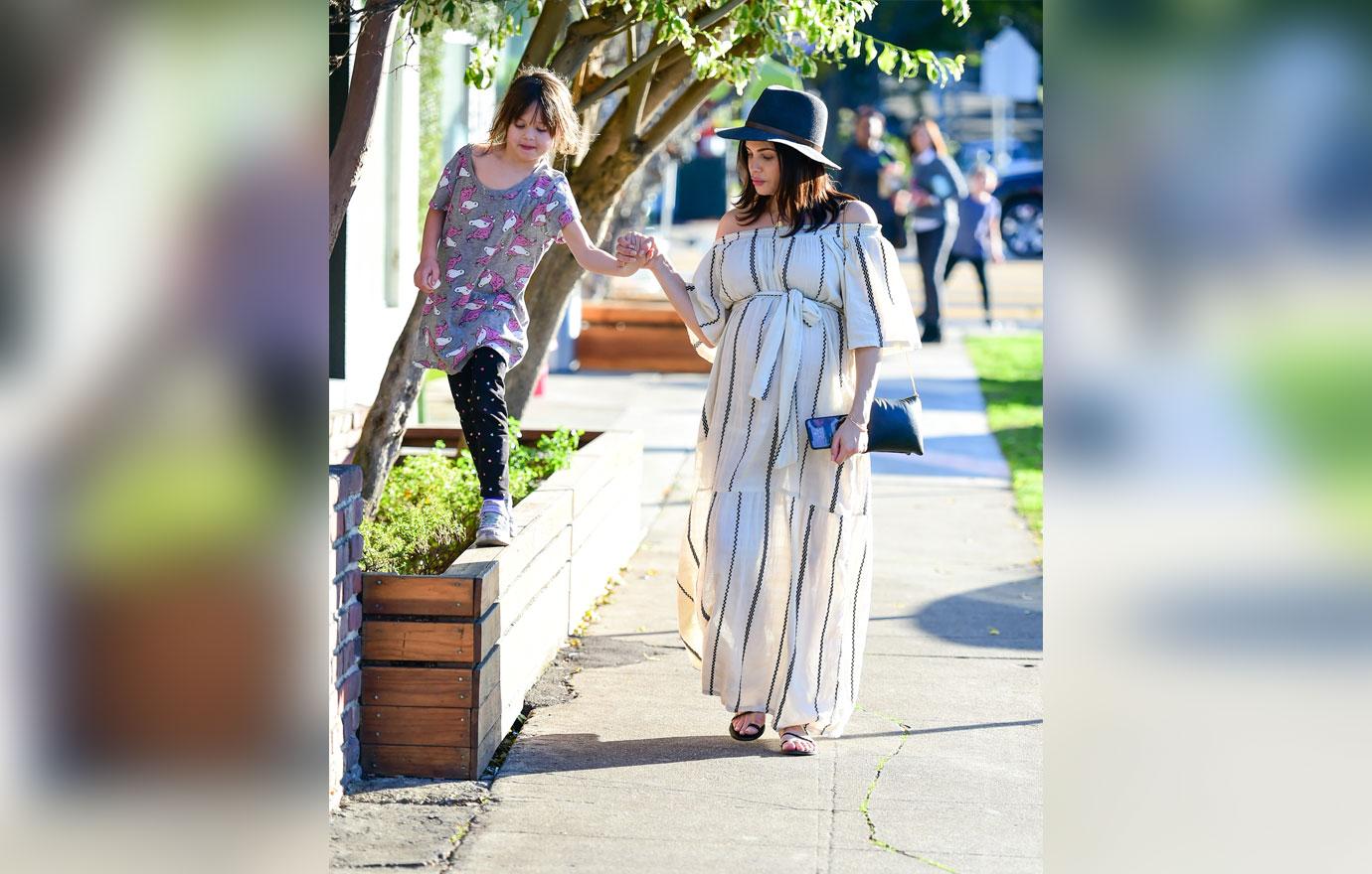 Pregnant Jenna Dewan Wears White See-Through Dress With Daughter