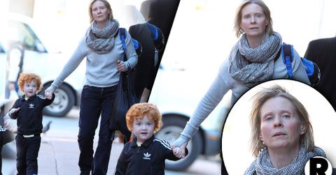 Cynthia Nixon Walks Son Home
