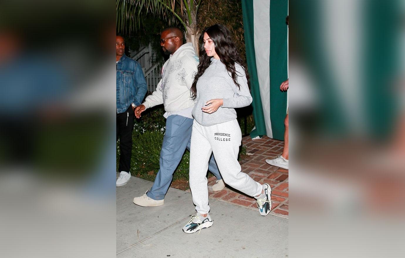 Kim Kardashian Wears Sweats & No Makeup On Date With Kanye West