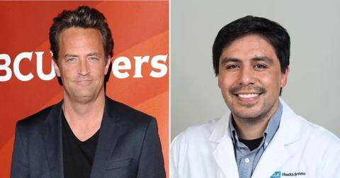 split photo of Matthew Perry and Dr. Salvador Plasencia