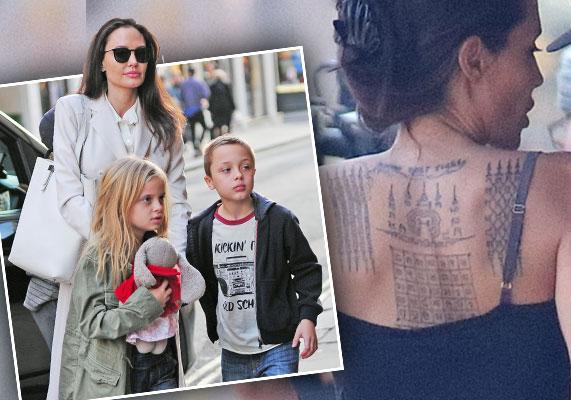 //Angelina Jolie Brad Pitt Divorce Feud Tattoo pp