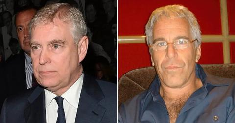 Split photo of Andrew Windsor and Jeffrey Epstein