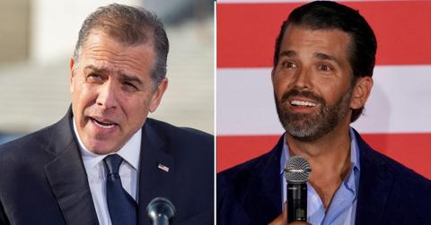 A photo of Hunter Biden alongside a photo of Donald Trump Jr.