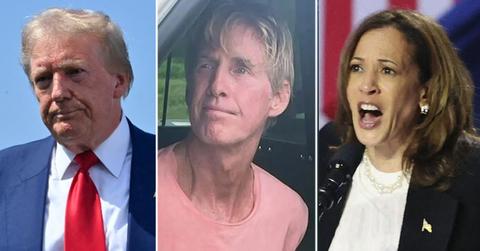 Composite photo of Donald Trump, Ryan Wesley Routh and Kamala Harris.