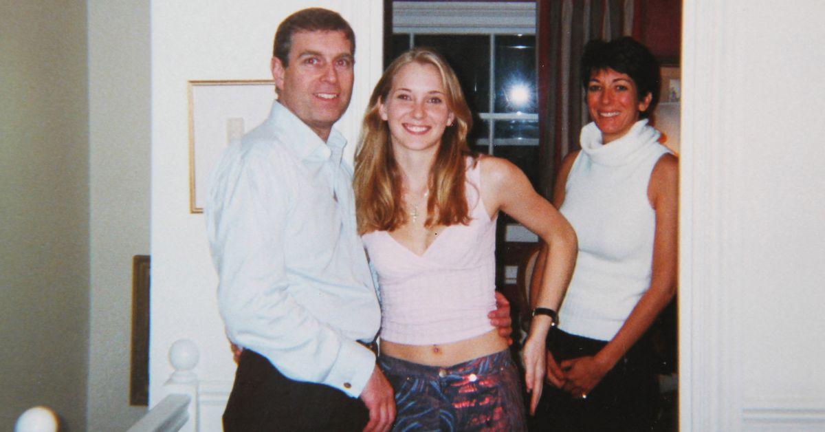 Photo of Prince Andrew, Virginia Giuffre and Ghislaine Maxwell