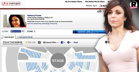 Bethenny Frankel Speaking Appearance Tour Ticket Sales Flop