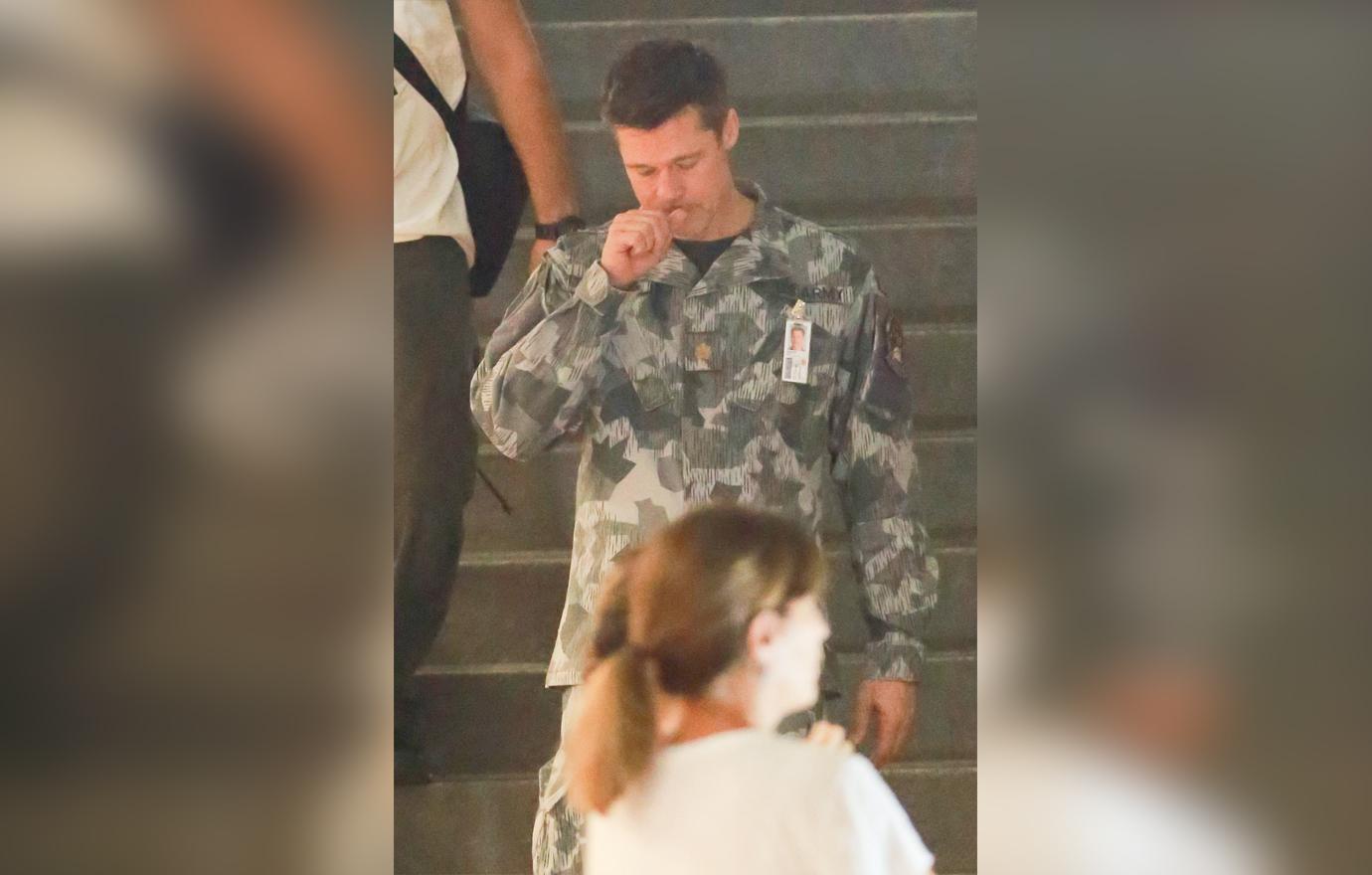 //brad pitt wears military uniform for new movie ad astra