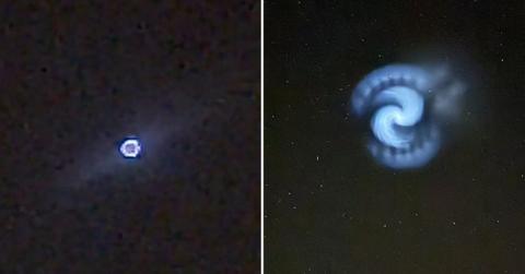 Split photo of UFO