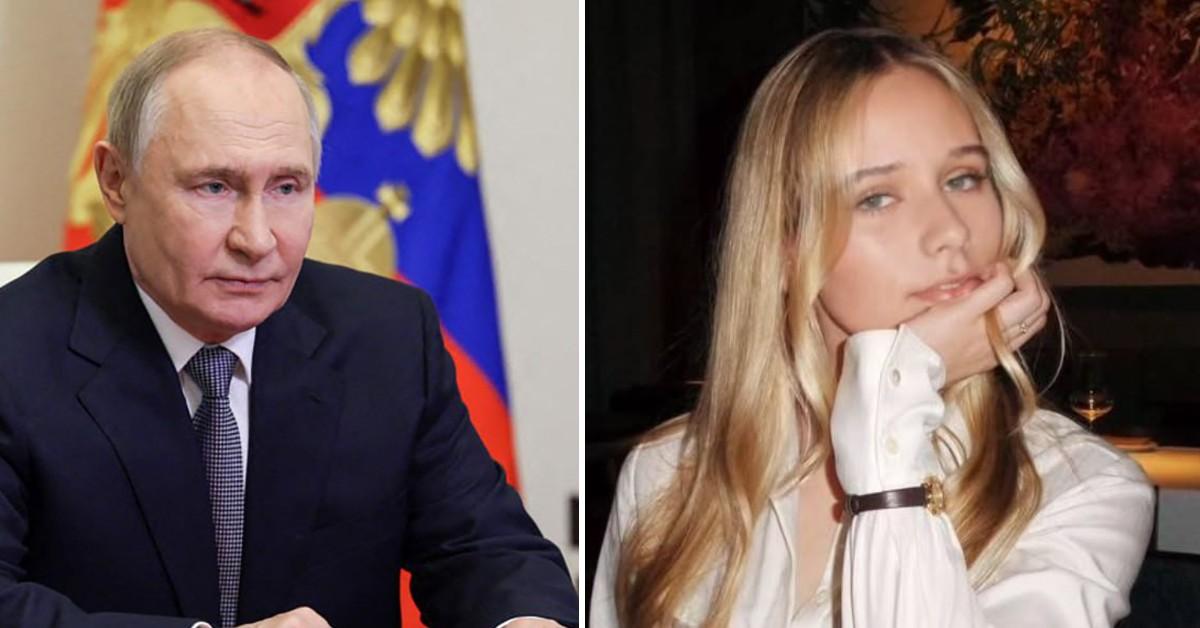 Split photo of Vladimir Putin, Elizaveta Krivonogikh
