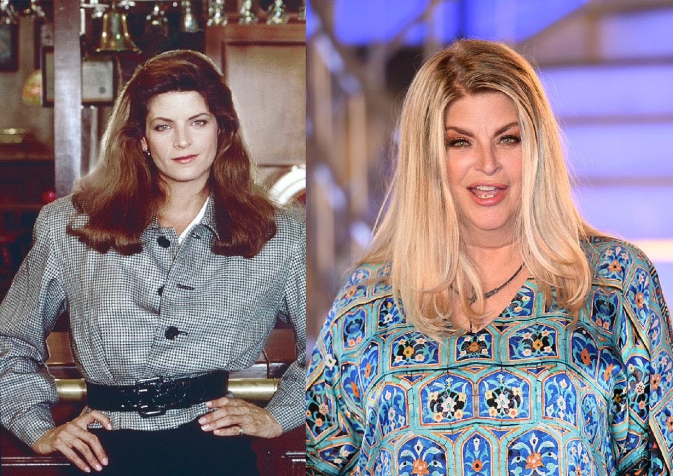 Kirstie Alley posing for photos.