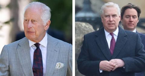 Composite photo of King Charles and Prince Andrew.