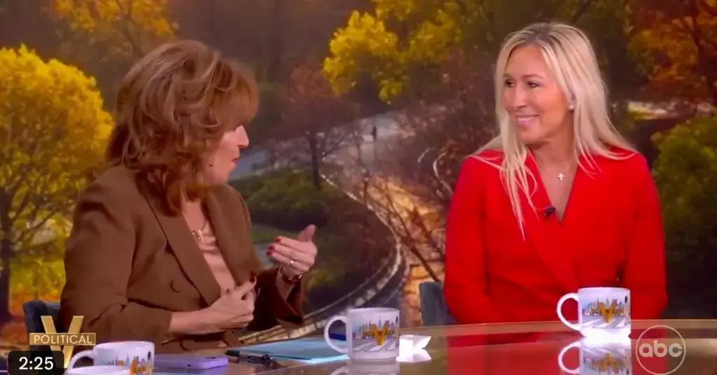 Photo of Joy Behar and Marjorie Taylor Greene
