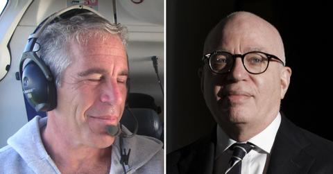 Splite photo of Jeffrey Epstein, Michael Wolff
