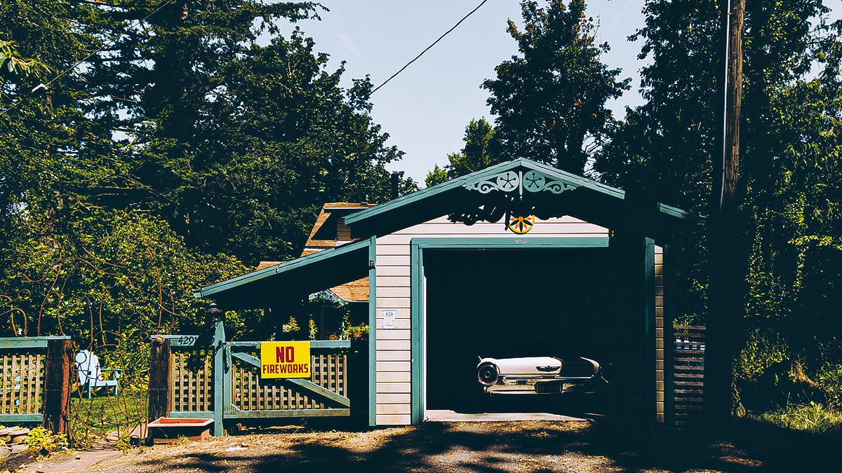 The bloody scene occurred inside a neighbor's garage.