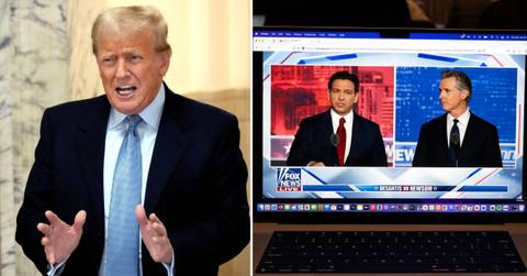 trump shades ron desantis debate gavin newsom pp