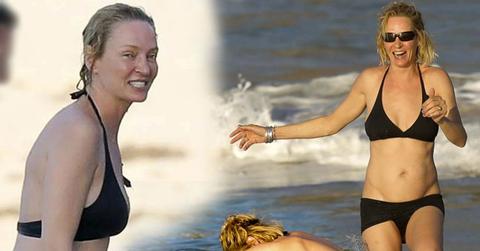 //uma thurman bikini boobs butt beach guyspp