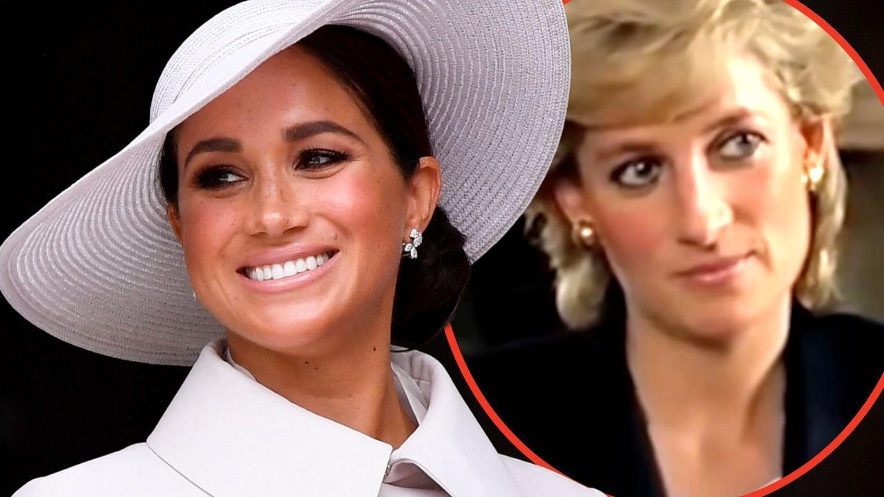 Split photos of Meghan Markle and Princess Diana