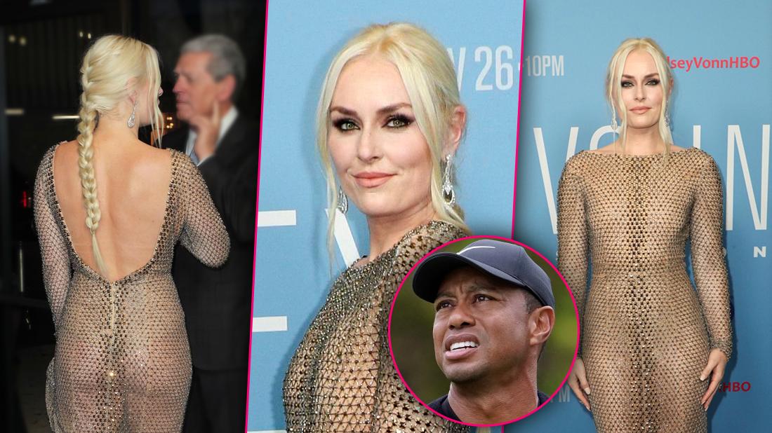 Tiger Woods Ex Lindsey Vonn Wears Sheer Dress At Film Premiere
