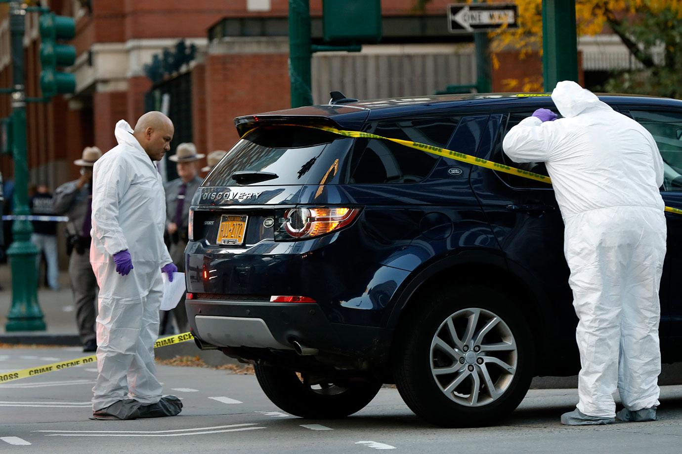 NYC car crash shooting photos video