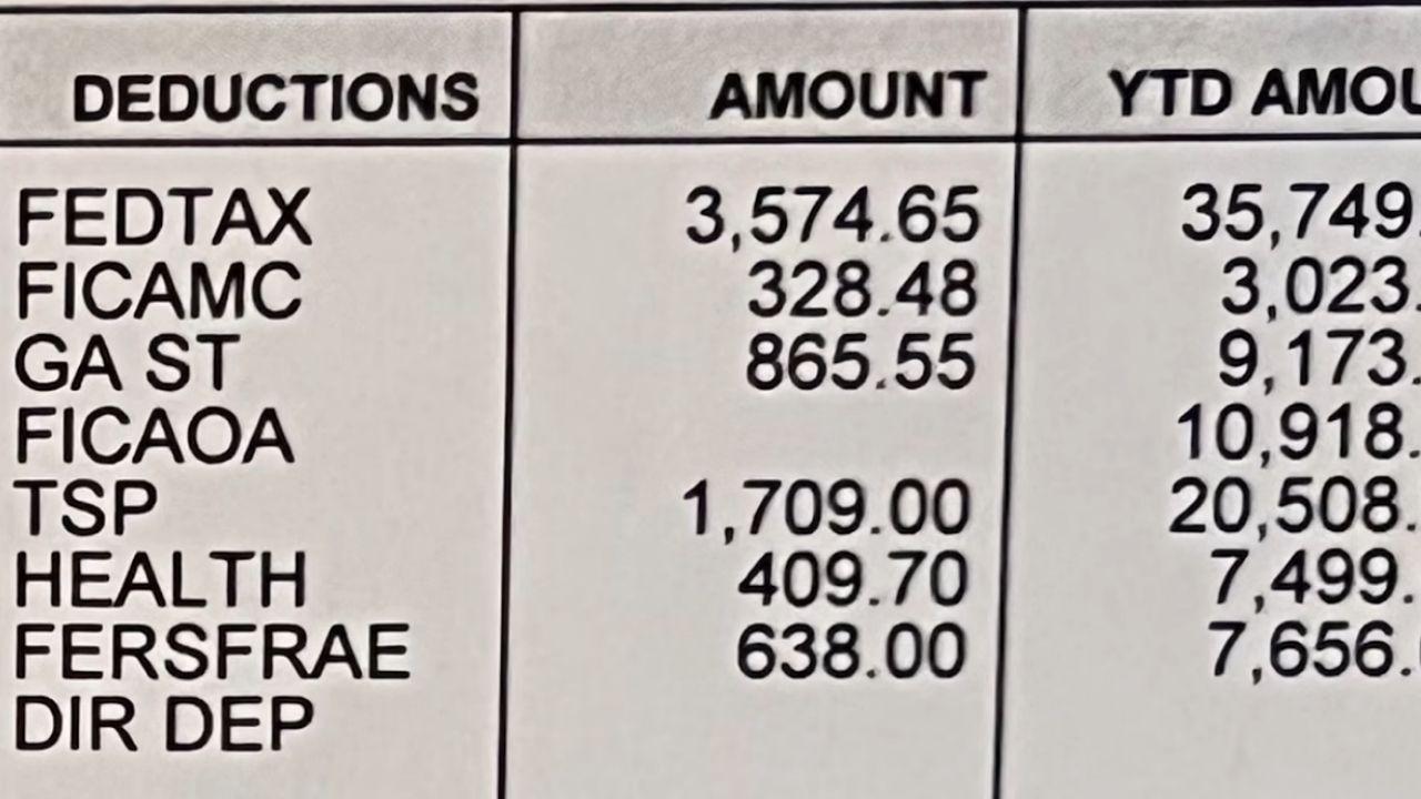 A photo of Marjorie Taylor Green's paystubs