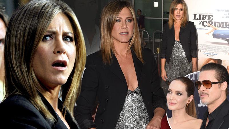 //jennifer aniston at premiere did she know brad angelina married pp