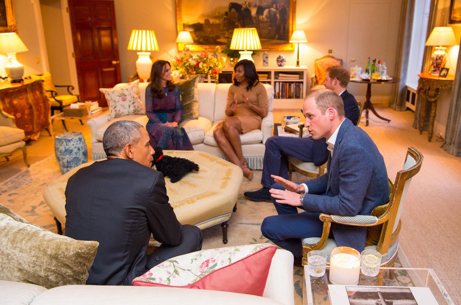 //kate middleton prince william hid painting negro obama visit