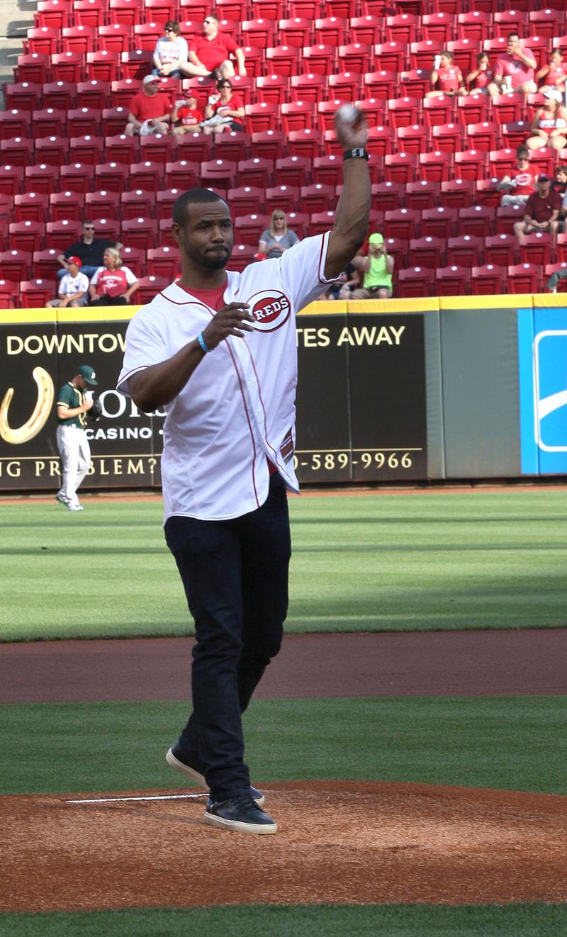 //Isaiah Mustafa Cincinnati Reds First Pitch