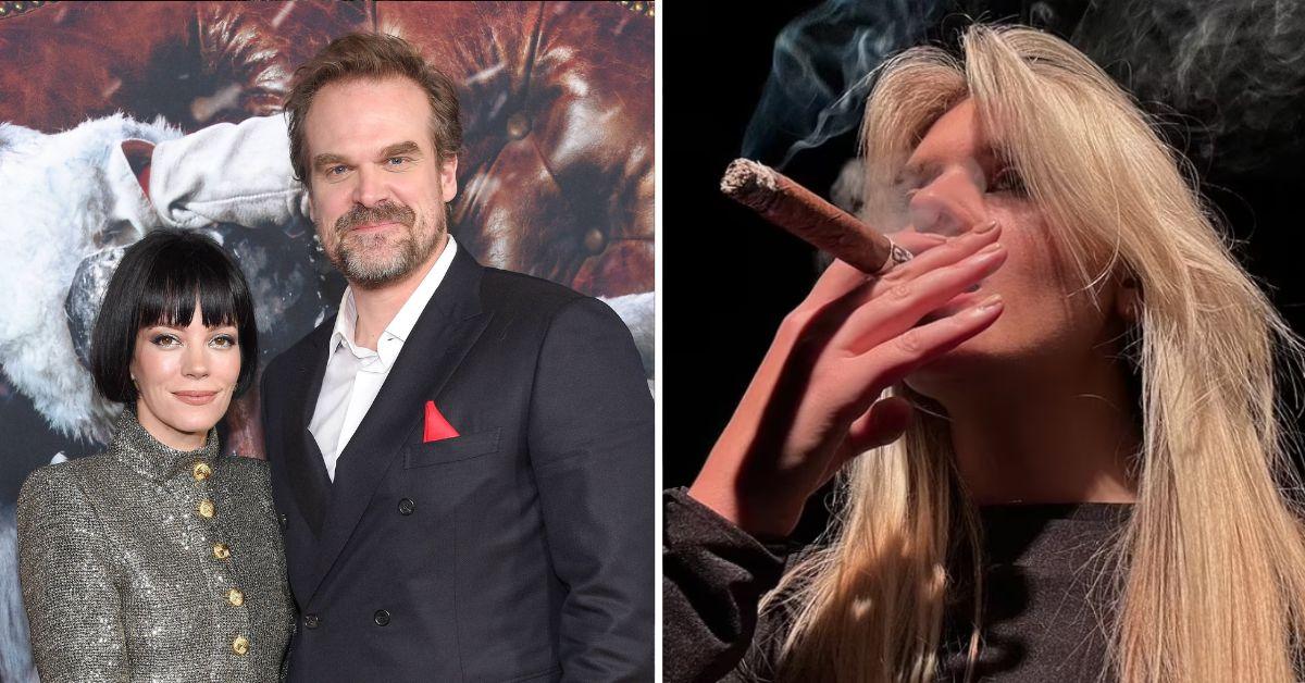 Composite photo of Lily Allen, David Harbour and Ellie Fallon