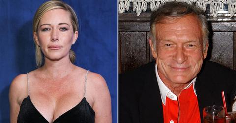 Split photo of Kendra Wilkinson and Hugh Hefner.