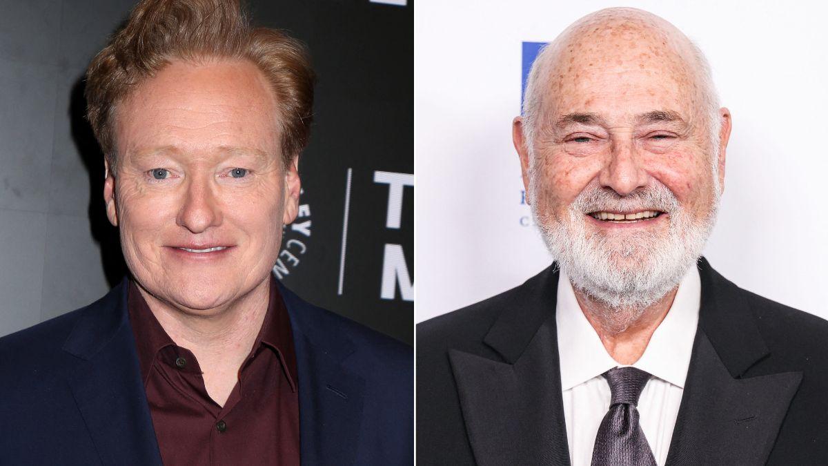 split image of Conan O'Brien and Rob Reiner