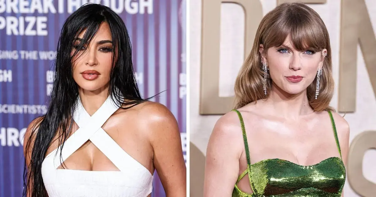 Split photos of Taylor Swift and Kim Kardashian