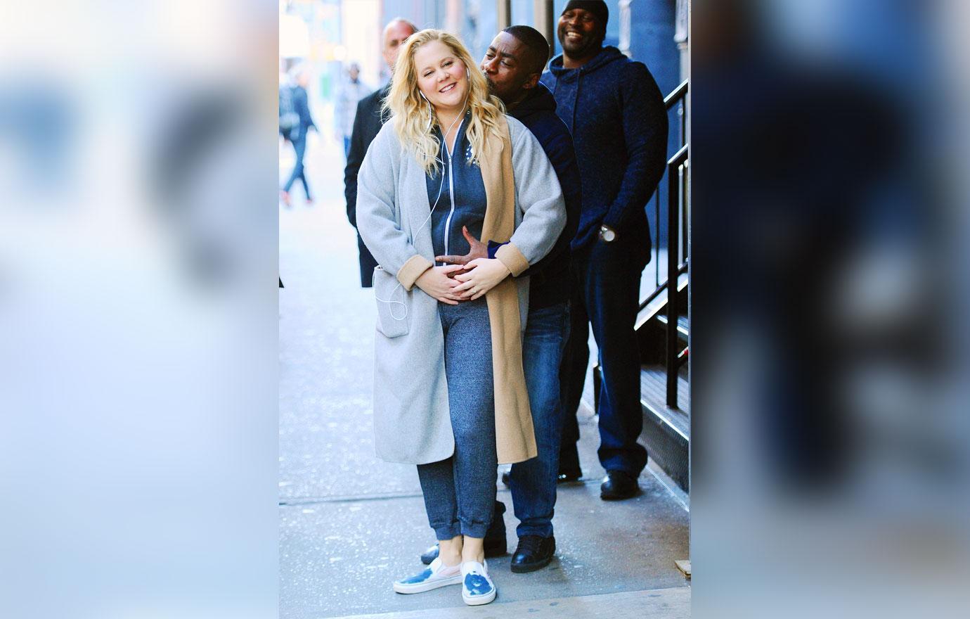 Amy Schumer Displays Pregnancy Glow On Set Of New Commercial