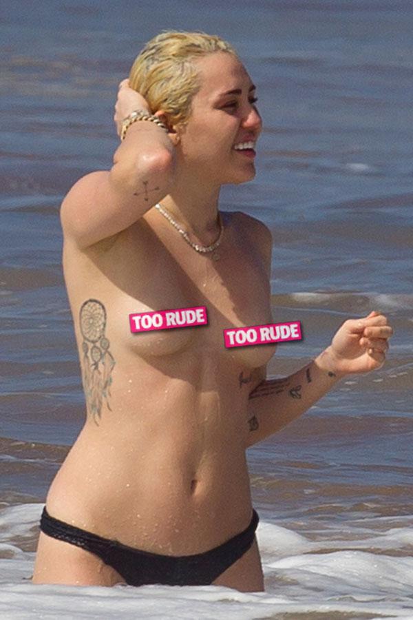 Miley Cyrus Nude Topless Bikini​