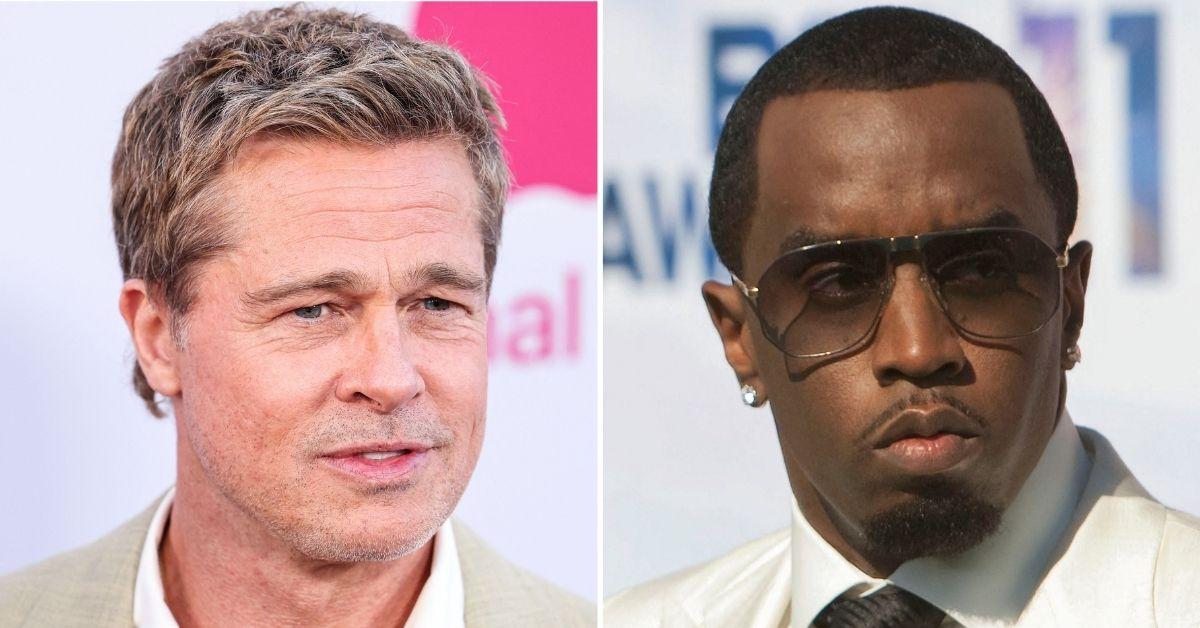 Split photo of Brad Pitt, Sean 'Diddy' Combs