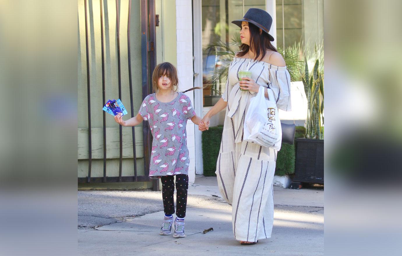 Pregnant Jenna Dewan Wears White See-Through Dress With Daughter