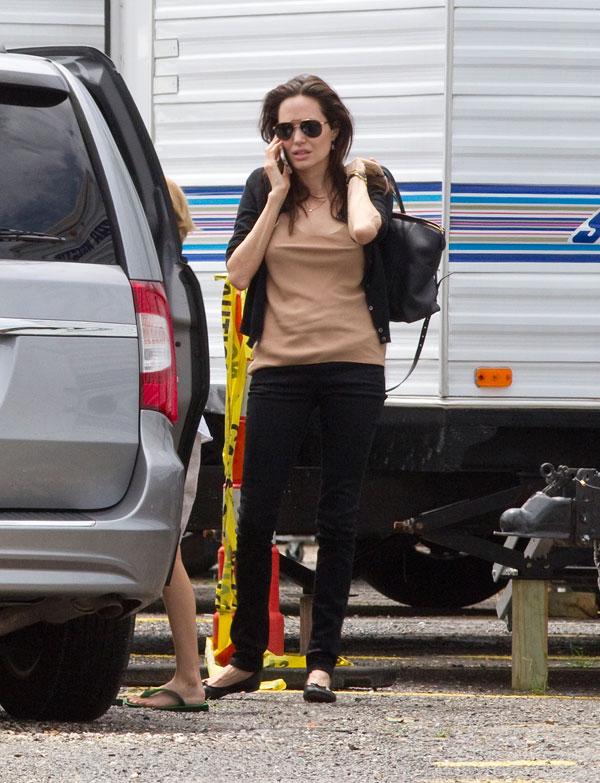 Angelina Jolie​ No Makeup Stressed On Set