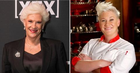 Split photo of Anne Burrell