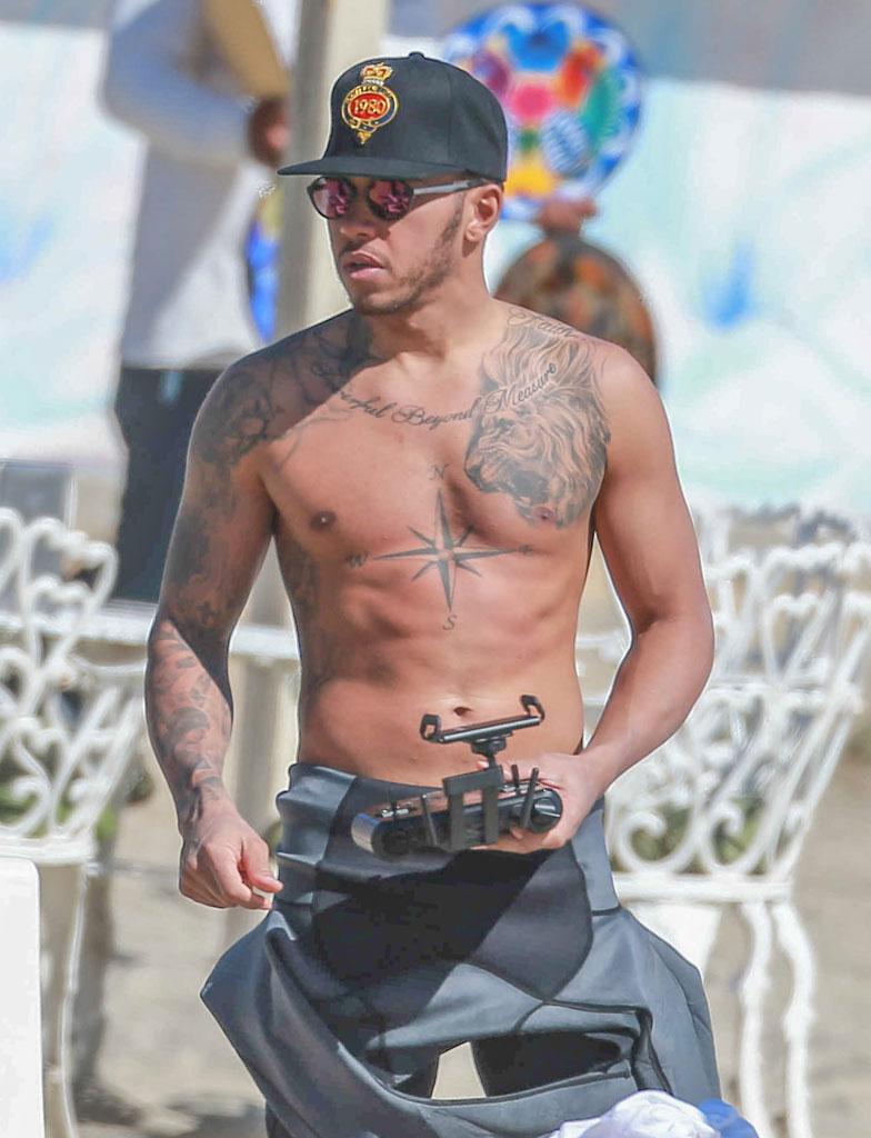 Lewis Hamilton Shirtless Mexico