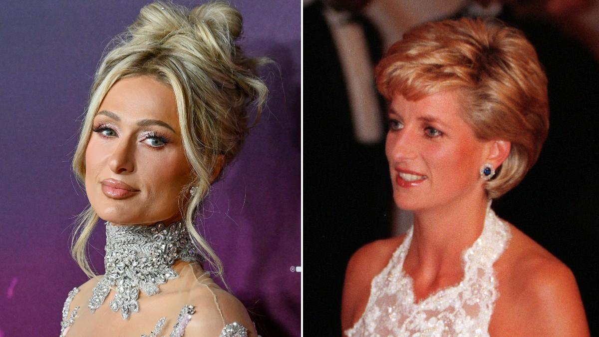 Split photos of Paris Hilton and Princess Diana
