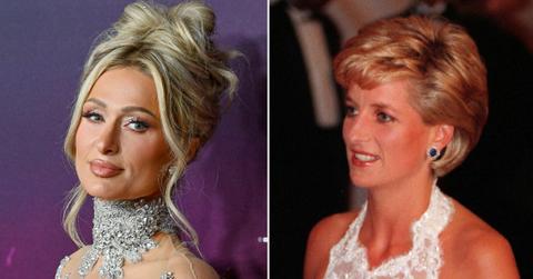 Split photos of Paris Hilton and Princess Diana