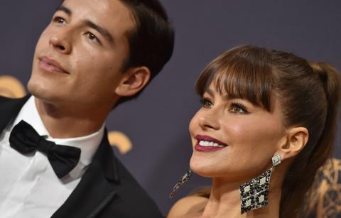 Sofia Vergara and son Manolo Gonzalez Vergara arrived at the 69th Annual Primetime Emmy Awards at Microsoft Theater on September 17, 2017 in Los Angeles, California. (Photo by Axelle/Bauer-Griffin/FilmMagic)