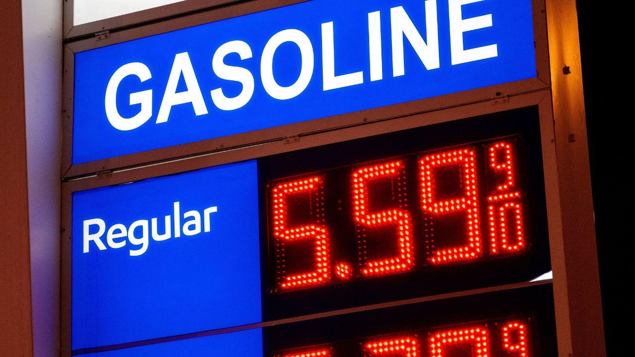 A photo of gas prices