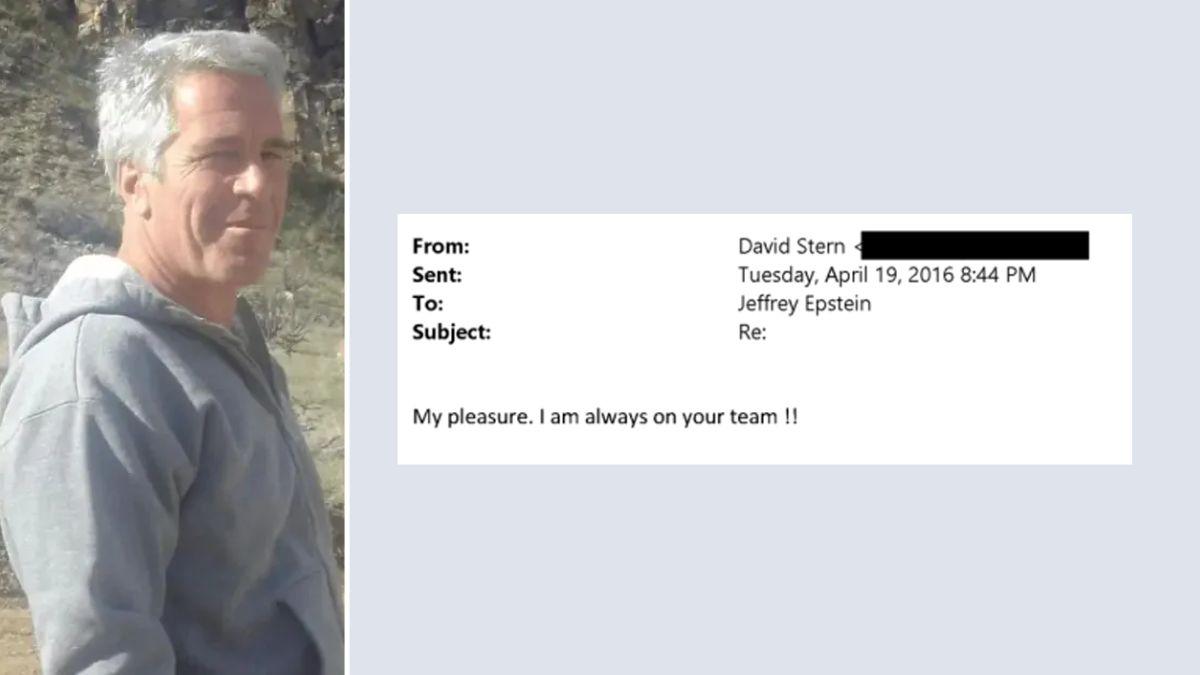 Photo of Jeffrey Epstein and David Stern's emails