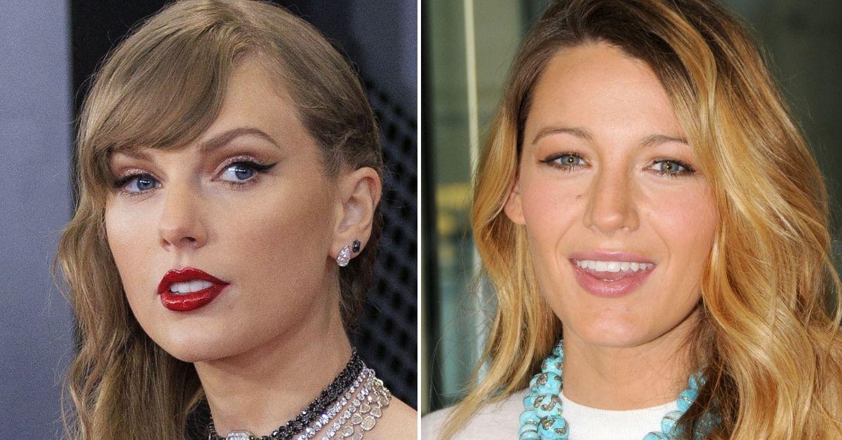 Split photo of Taylor Swift and Blake Lively.