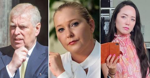 Split photo of Prince Andrew, Virginia Giuffre, Rina Oh