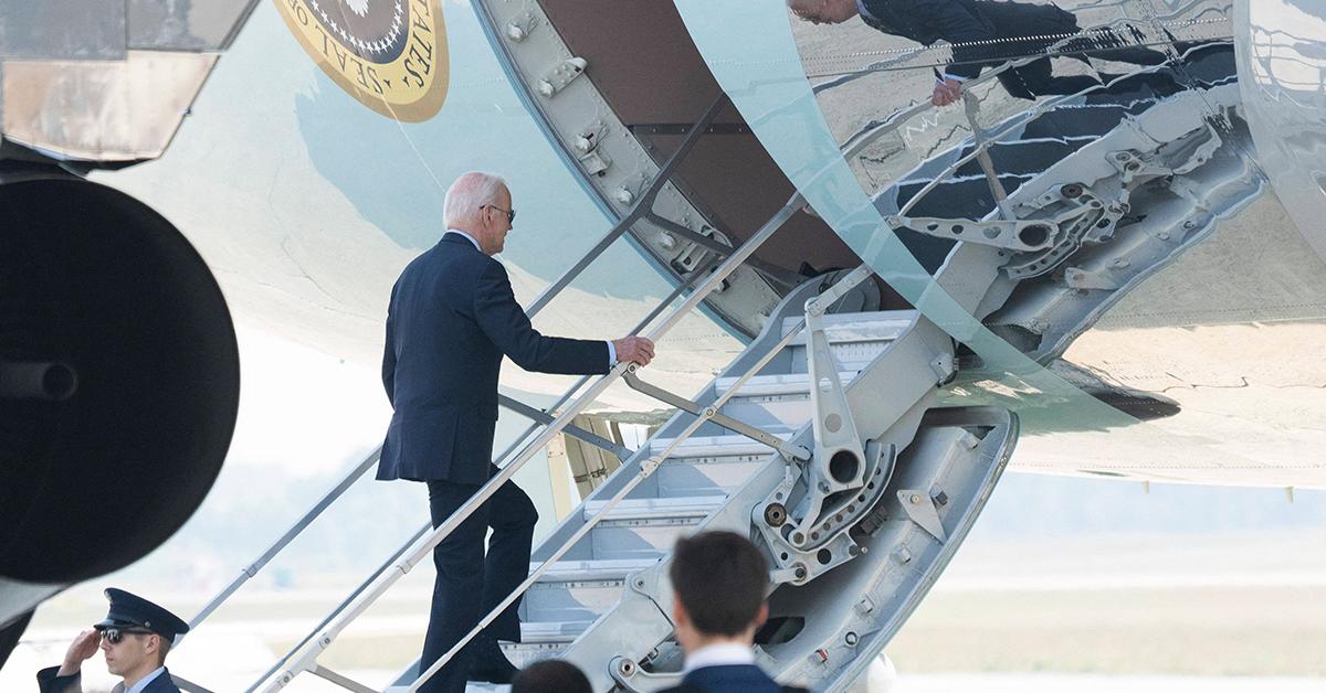 joe biden trips air force one finland shorter stairs