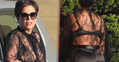 Kris Jenner See Through Top Bra Pics